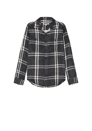 Schott Double Weave Plaid Work Shirt in Black. Size XL/1X. Also in S.