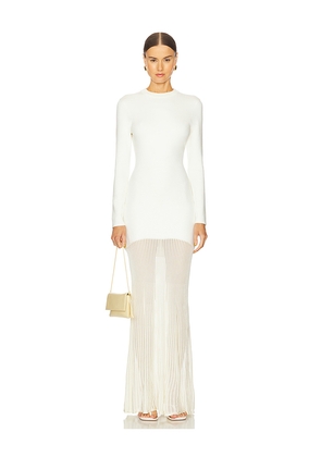 SEROYA Serenade Knit Maxi Dress in Cream. Size M. Also in S.