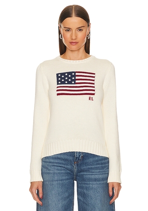 Polo Ralph Lauren Flag Pullover in Cream. Size M. Also in L, S, XL, XS, XXS.
