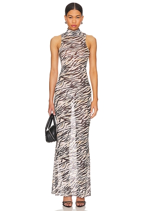 superdown Angelika Sheer Dress in Beige. Size M. Also in L, S, XS, XXS.