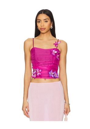 Tyler McGillivary Jolie Corset Top in Fuchsia. Size M. Also in S, XS, L.