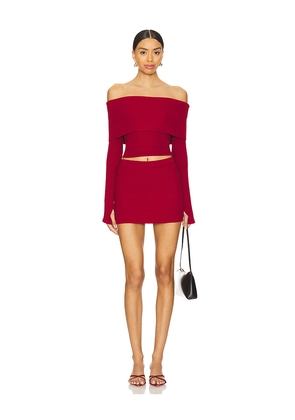 superdown Marks Skirt Set in Burgundy. Size M. Also in L, S, XL, XS, XXS.
