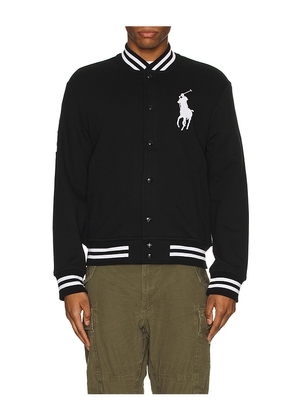 Polo Ralph Lauren Varsity Jacket in Black. Size XL/1X. Also in L, M, XXL/2X.