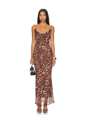 SNDYS Skin Maxi Dress in Brown. Size M. Also in XL, XXS.