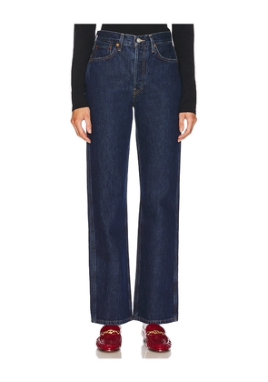 RE/DONE 90's High Rise Loose Jeans in Denim-Dark. Size 24. Also in 23, 25, 26, 27, 30, 31.