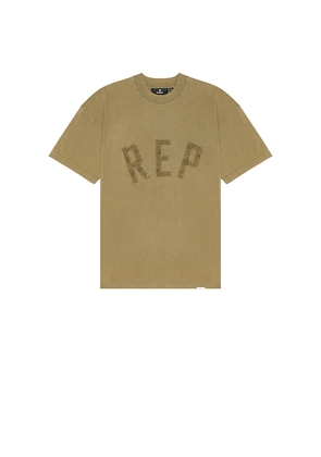 REPRESENT Rep Applique T-Shirt in Olive. Size S. Also in M.