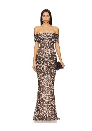 SEROYA Sasha Maxi Dress in Brown. Size M. Also in L.