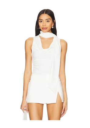superdown Amaly Drape Top in White. Size M. Also in XS, XXS, S, L, XL.