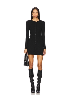 SNDYS Henley Mini Dress in Black. Size M. Also in L, S, XL, XS.