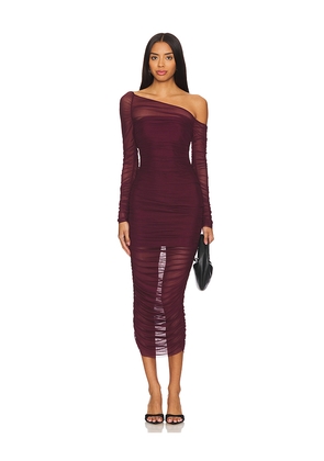 SEROYA Chantae Dress in Burgundy. Size S. Also in XS, L, XL.