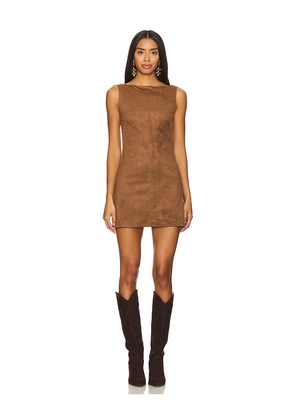 Tularosa Mimi Faux Suede Dress in Chocolate. Size M. Also in XXS, XS, S, XL.