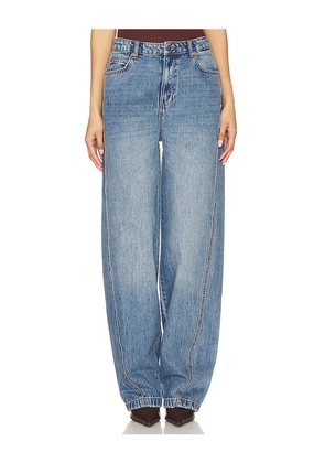 SEROYA Briar Wide Leg Jeans in Blue. Size 24. Also in 23, 25.