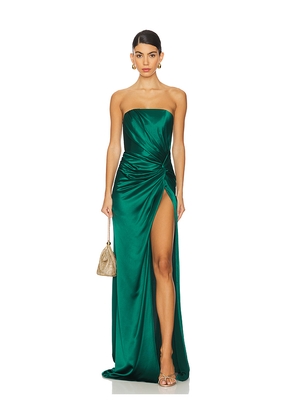 SAU LEE Hera Gown in Dark Green. Size 10. Also in 2, 0.