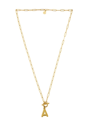 petit moments Paperclip Initial Necklace in Metallic Gold. Size E. Also in D, G, I, K, N, O, P, R, S, T, V.