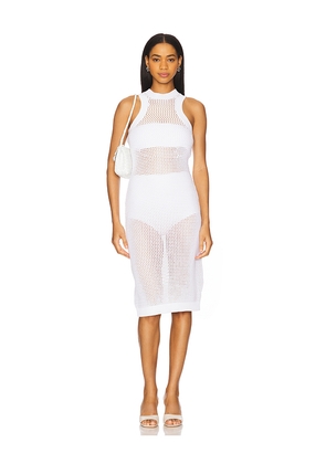 Susana Monaco Netting Racer Tank Dress in White. Size S. Also in L, XL.