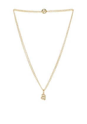 Roxanne Assoulin The Puffy Initial Necklace in Metallic Gold. Size I. Also in F, O, P, V.