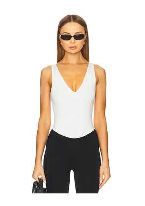 SANS FAFF Plunge V Bodysuit in White. Size S. Also in L, XL.