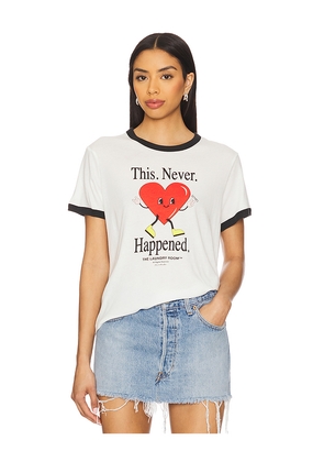 The Laundry Room This. Never. Happened Ringer Tee in White. Size M. Also in S, XS.