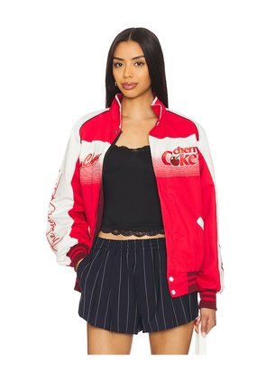 The Laundry Room Very Cherry Coke Racing Jacket in Red. Size M. Also in S, XS, XL.