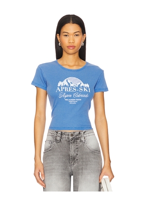 The Laundry Room Apres Ski Colorado Baby Tee in Blue. Size S. Also in XS, L, XL.