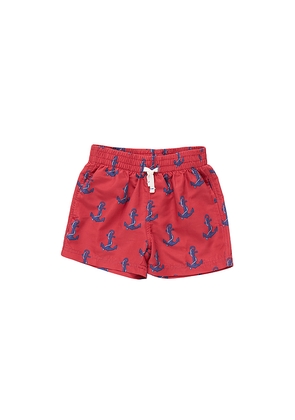Pink Chicken Boys Swim Trunk in Red. Size 4. Also in 3.