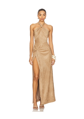 Ronny Kobo Brigita Dress in Tan. Size M. Also in S, XS.