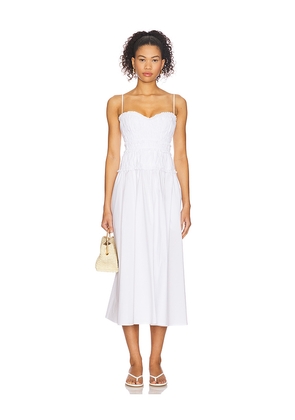 Tularosa Clea Midi Dress in White. Size M. Also in XS, XXS, S, L, XL.