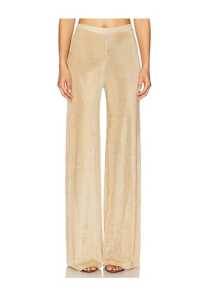 SEROYA Sheldon Metallic Knit Pants in Metallic Gold. Size L. Also in M.