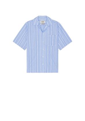 Scotch & Soda Striped Short Sleeve Shirt in Baby Blue. Size M. Also in S, L.