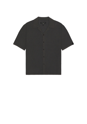Rag & Bone Zig-Zag Avery Short Sleeve Shirt in Grey. Size M. Also in L, S.