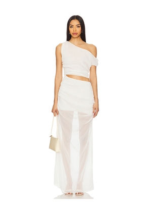 SNDYS Kilee Maxi Dress in White. Size M. Also in S, XL, XS, XXS.