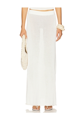 SNDYS Cali Maxi Skirt in White. Size M. Also in L, XL, XS, XXL, XXS.
