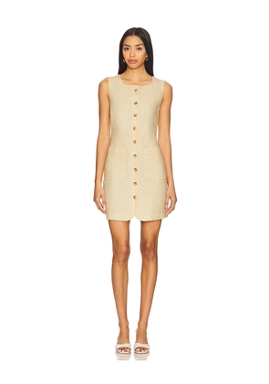 Posse Emma Button Down Mini Dress in Tan. Size M. Also in S, XL, XS, XXS.