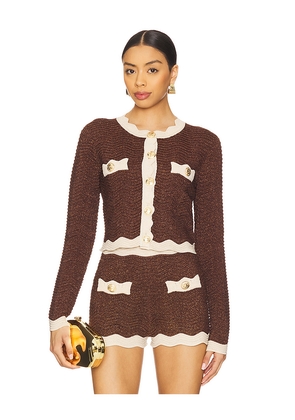 retrofete Dallys Knit Jacket in Brown. Size M. Also in L, XL, XXL.