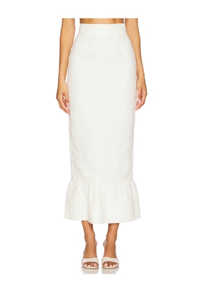 Posse Matilda Column Skirt in Ivory. Size L. Also in S, XL, XS.