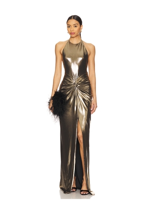 retrofete Anida Dress in Metallic Gold. Size L. Also in XS, S, M.