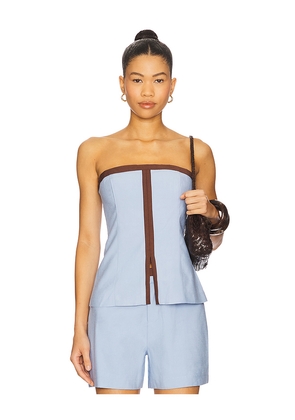 SOVERE Refine Bodice Top in Baby Blue. Size M. Also in XS, S, L.