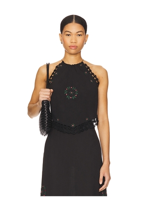 RIXO Ayanna Top in Black. Size L. Also in S, XXS, XS, M, XL.