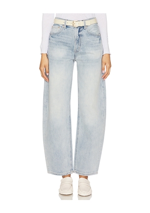 PISTOLA Wes High Rise Barrel Jeans in Blue. Size 31. Also in 30, 32, 33.