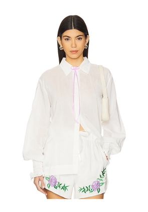 SWF Ribbon Boland Shirt in White. Size M. Also in S.