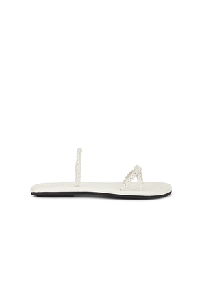 St. Agni Woven Rope Slide in White. Size 37. Also in 36, 38.