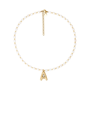 petit moments Dainty Ren Bubble Initial Necklace in Ivory. Size F. Also in I, L, N, O, P, R, S.