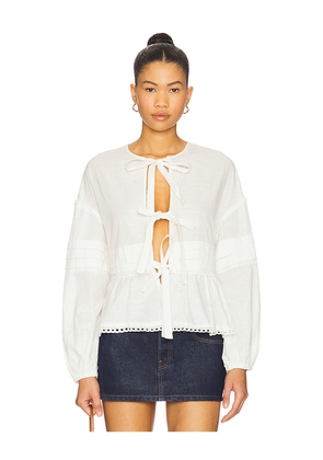 SNDYS Siggie Blouse in White. Size M. Also in S, L.