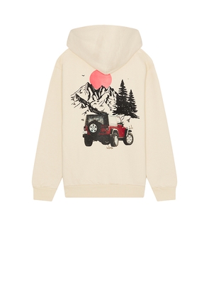 Philcos Jeep Forest Hoodie in Cream. Size M. Also in S, L, XL/1X.