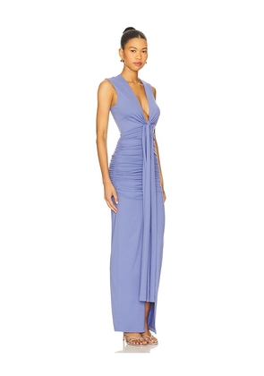 Susana Monaco Tie Front Gathered Dress in Blue. Size M. Also in S, XS.