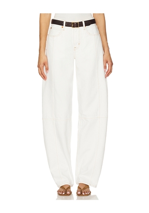 SLVRLAKE Paloma Seam Barrel Leg Jeans in White. Size 26. Also in 30, 32.