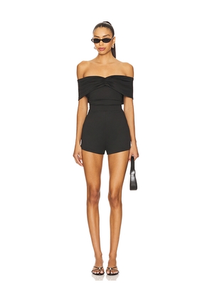 superdown Cher Off Shoulder Romper in Black. Size M. Also in XXS, XS, S, L, XL.