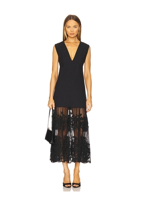 Sea Arielle Lace Vneck Midi Dress in Black. Size 4. Also in 0, 6.