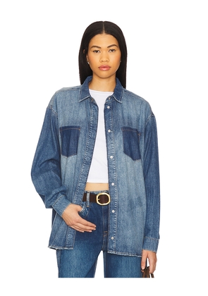 Triarchy Charlotte Oversized Denim Shirt in Blue. Size XS. Also in M.