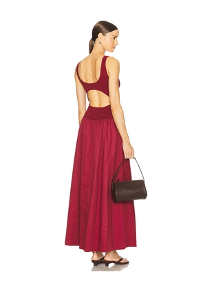 St. Agni Bateau Cut Out Dress in Red. Size M. Also in L, XS.